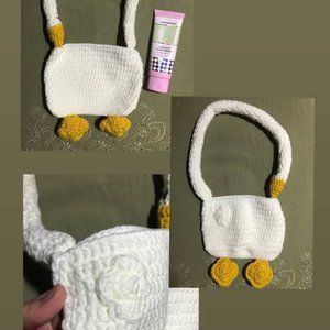 Personalized Goose Crochet Mini Totes, Chic Woolen Knitted Cute Child Shopping